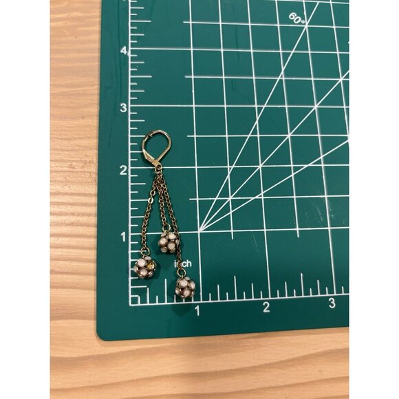 2 Pair Earrings Yellow Princess Cut And Vintage Style Rhinestone Drop Art Deco - Picture 9 of 10